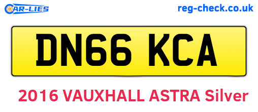 DN66KCA are the vehicle registration plates.