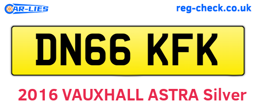 DN66KFK are the vehicle registration plates.