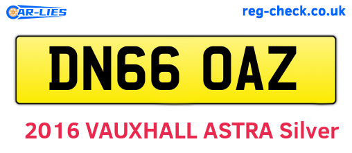 DN66OAZ are the vehicle registration plates.