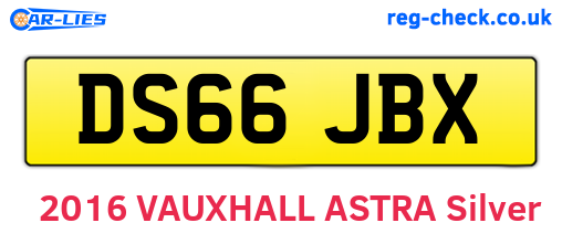 DS66JBX are the vehicle registration plates.