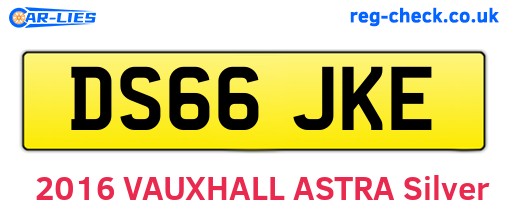 DS66JKE are the vehicle registration plates.