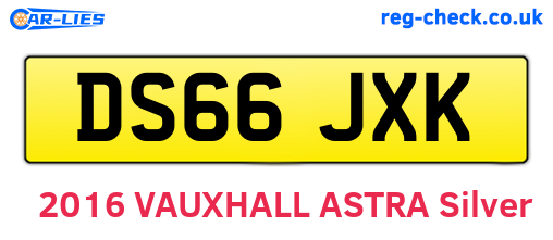 DS66JXK are the vehicle registration plates.