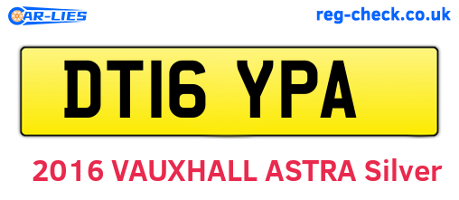 DT16YPA are the vehicle registration plates.