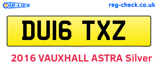 DU16TXZ are the vehicle registration plates.