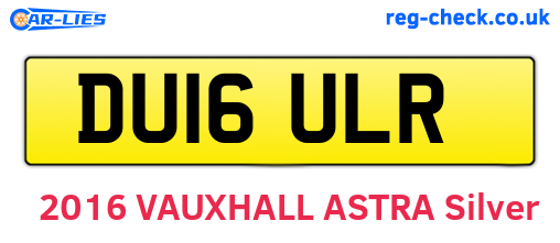 DU16ULR are the vehicle registration plates.