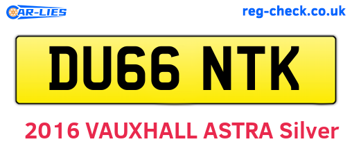 DU66NTK are the vehicle registration plates.