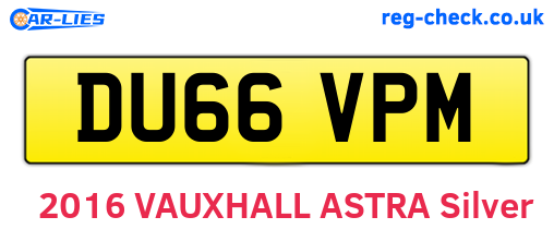 DU66VPM are the vehicle registration plates.