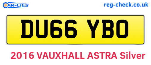 DU66YBO are the vehicle registration plates.