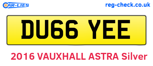 DU66YEE are the vehicle registration plates.