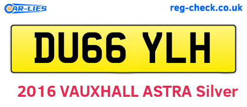 DU66YLH are the vehicle registration plates.