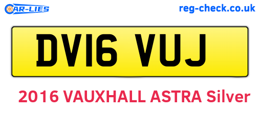 DV16VUJ are the vehicle registration plates.