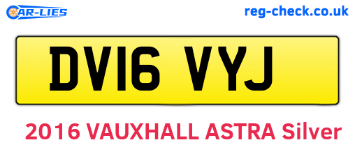 DV16VYJ are the vehicle registration plates.
