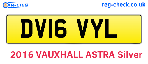 DV16VYL are the vehicle registration plates.