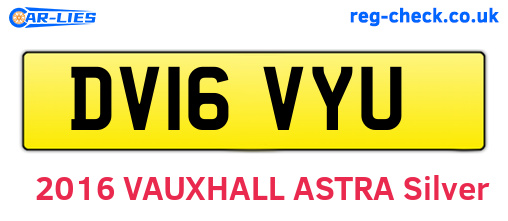DV16VYU are the vehicle registration plates.