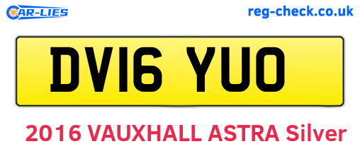 DV16YUO are the vehicle registration plates.