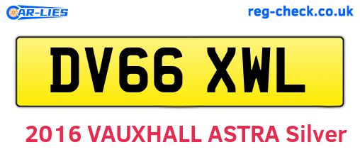 DV66XWL are the vehicle registration plates.