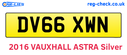 DV66XWN are the vehicle registration plates.