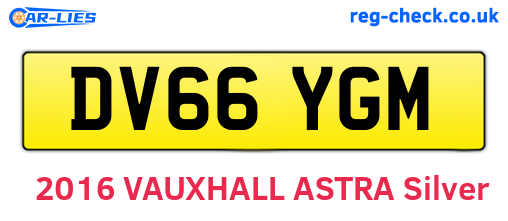 DV66YGM are the vehicle registration plates.