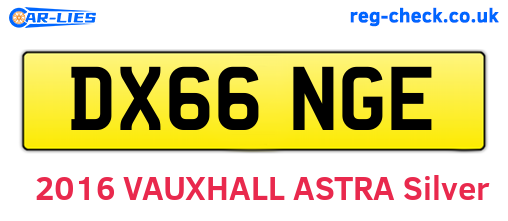 DX66NGE are the vehicle registration plates.