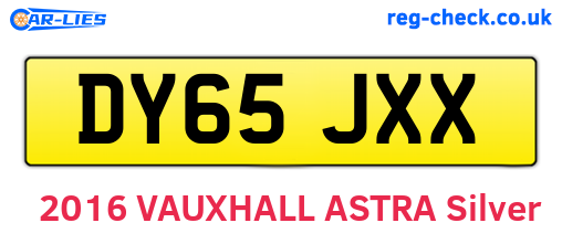 DY65JXX are the vehicle registration plates.