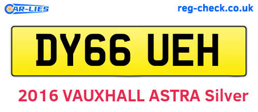 DY66UEH are the vehicle registration plates.