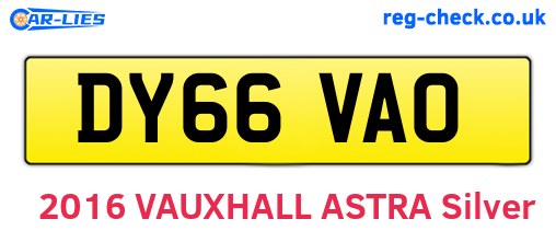 DY66VAO are the vehicle registration plates.