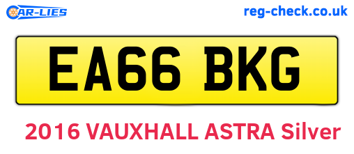 EA66BKG are the vehicle registration plates.