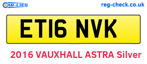 ET16NVK are the vehicle registration plates.