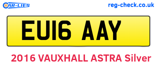 EU16AAY are the vehicle registration plates.