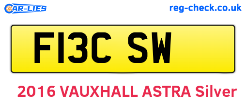 F13CSW are the vehicle registration plates.