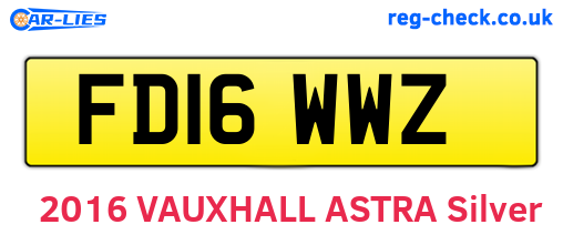 FD16WWZ are the vehicle registration plates.