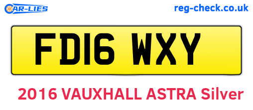 FD16WXY are the vehicle registration plates.