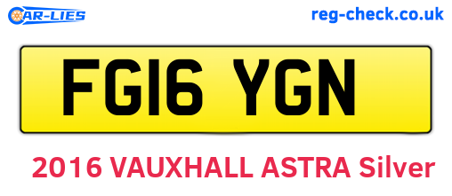 FG16YGN are the vehicle registration plates.
