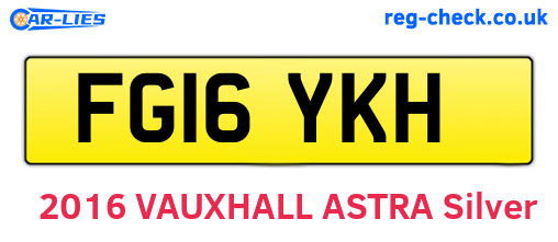 FG16YKH are the vehicle registration plates.