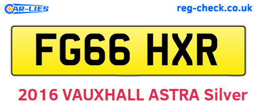 FG66HXR are the vehicle registration plates.