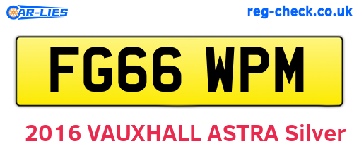 FG66WPM are the vehicle registration plates.