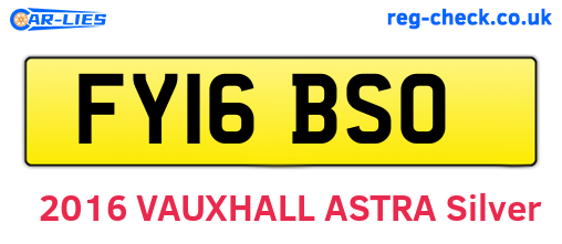 FY16BSO are the vehicle registration plates.
