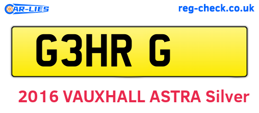 G3HRG are the vehicle registration plates.