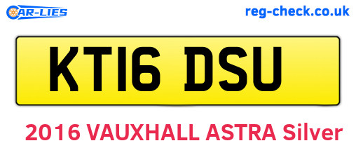 KT16DSU are the vehicle registration plates.