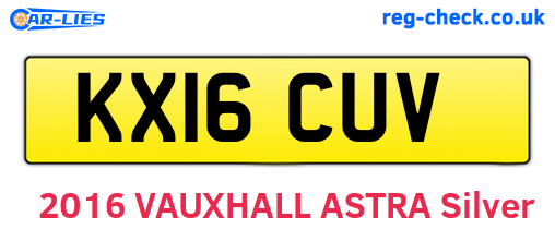 KX16CUV are the vehicle registration plates.