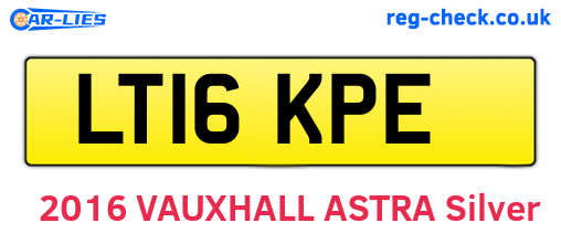 LT16KPE are the vehicle registration plates.