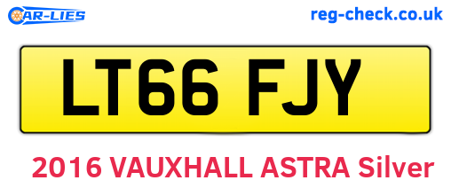 LT66FJY are the vehicle registration plates.