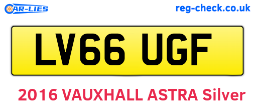 LV66UGF are the vehicle registration plates.