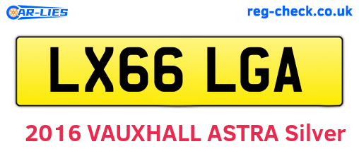 LX66LGA are the vehicle registration plates.
