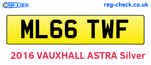 ML66TWF are the vehicle registration plates.