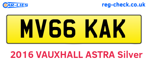MV66KAK are the vehicle registration plates.