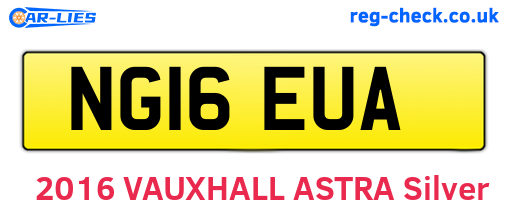 NG16EUA are the vehicle registration plates.