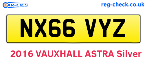 NX66VYZ are the vehicle registration plates.