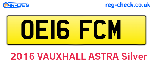 OE16FCM are the vehicle registration plates.