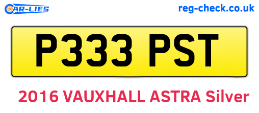 P333PST are the vehicle registration plates.
